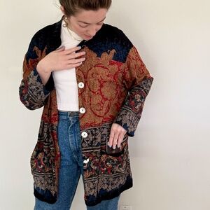 Vintage patterned long cardigan